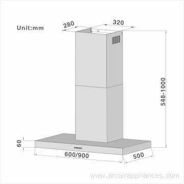 T-shape Chimney Cooker Hood 60MM